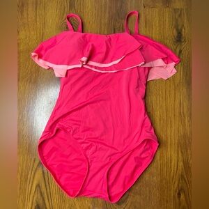 🌷 Contours by Coco Reef 🌷 Coral Pink Ruffled Women's Swimsuit NWOT